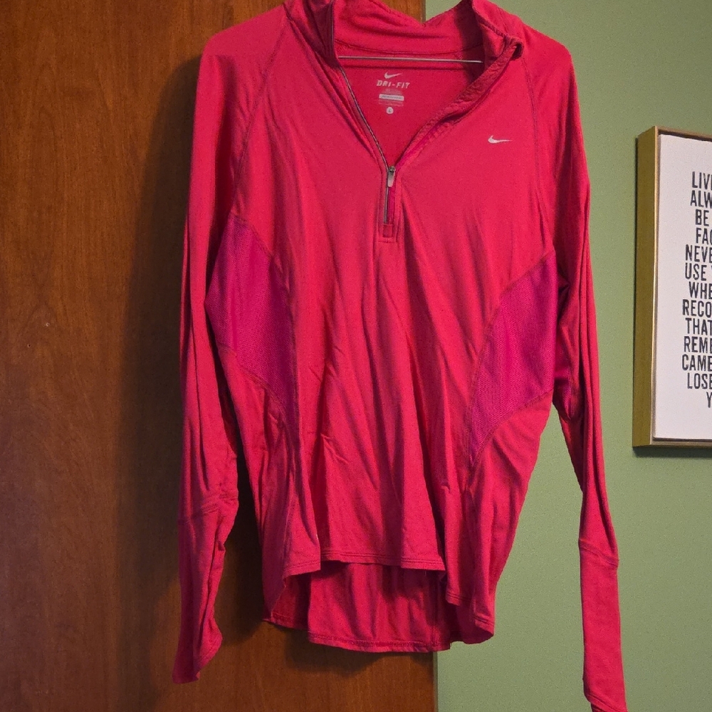 Nike Bright Pink Quarter-Zip Dri-FIT Pullover